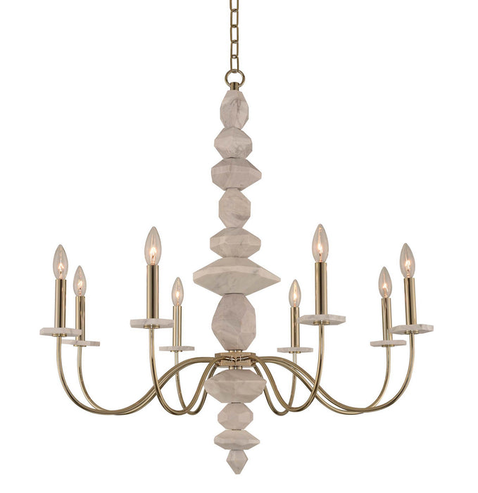 Kalco 304851CG Eight Light Chandelier, Champagne Gold