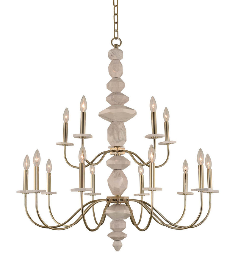 Kalco 304852CG 15 Light Chandelier, Champagne Gold