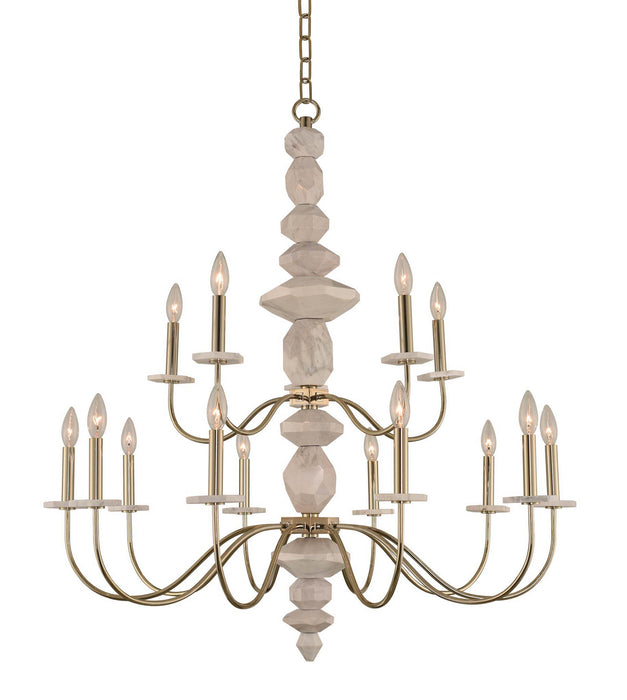 Kalco 304852CG 15 Light Chandelier, Champagne Gold