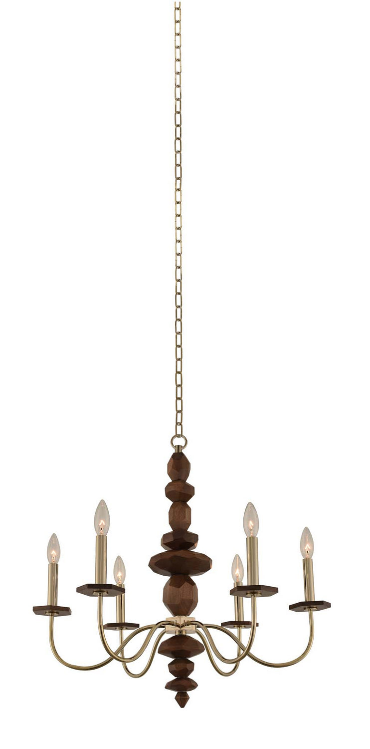 Kalco 304950CG Six Light Chandelier, Champagne Gold