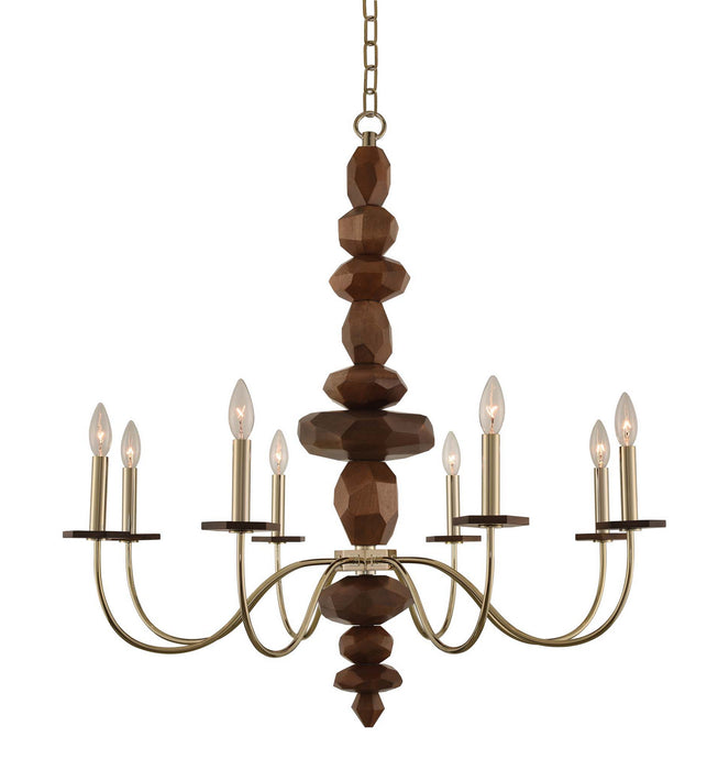 Kalco 304951CG Eight Light Chandelier, Champagne Gold