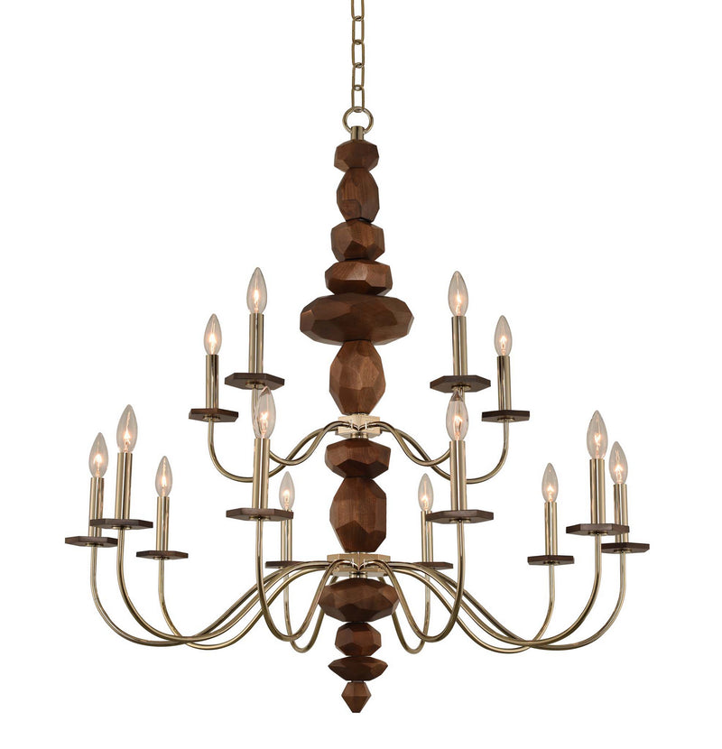 Kalco 304952CG 15 Light Chandelier, Champagne Gold