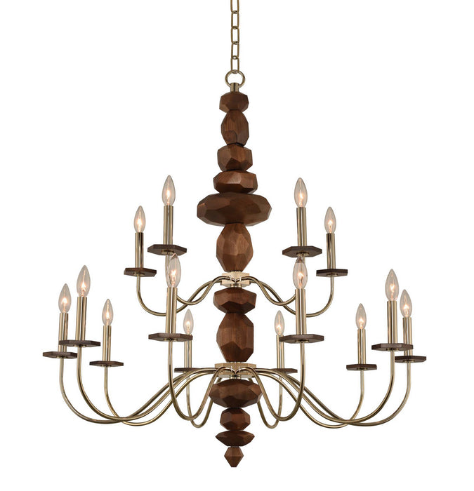 Kalco 304952CG 15 Light Chandelier, Champagne Gold