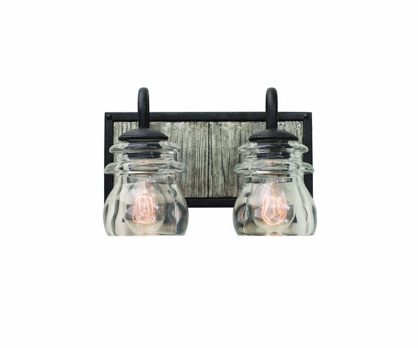 Kalco 504632BI Two Light Bath, Black Iron