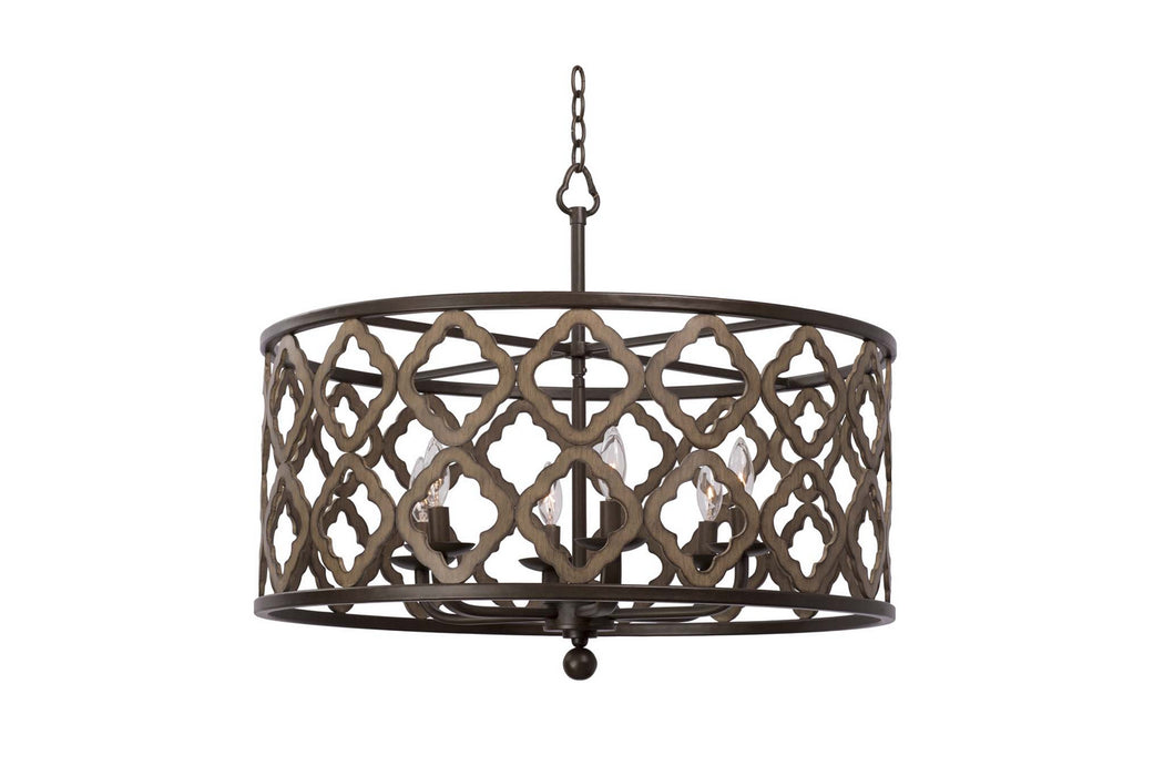 Kalco 504852BS Six Light Pendant, Brownstone