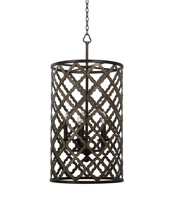 Kalco 504853BS Five Light Foyer Pendant, Brownstone