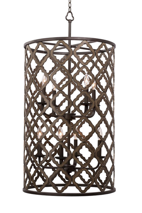 Kalco 504854BS Eight Light Foyer Pendant, Brownstone