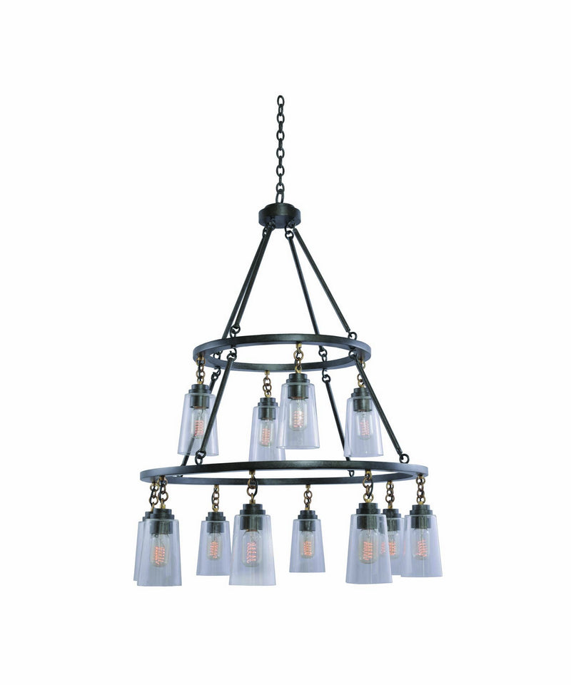 Kalco 504953MI 12 Light Pendant, Milled Iron