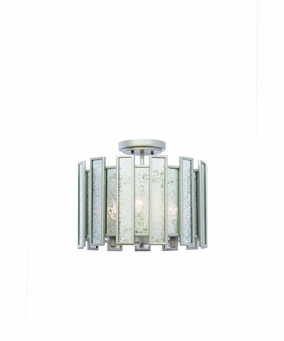 Kalco 505041TS Three Light Semi Flush Mount, Tarnished Silver