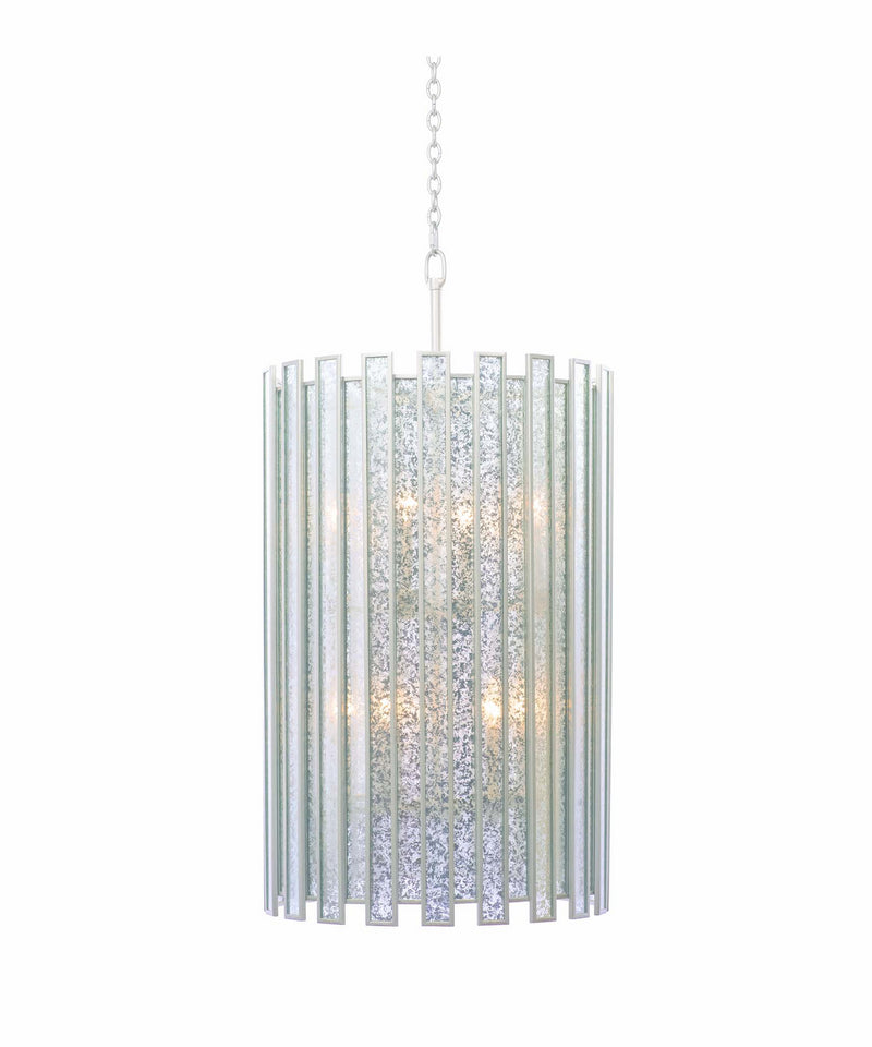 Kalco 505052TS Eight Light Foyer Pendant, Tarnished Silver
