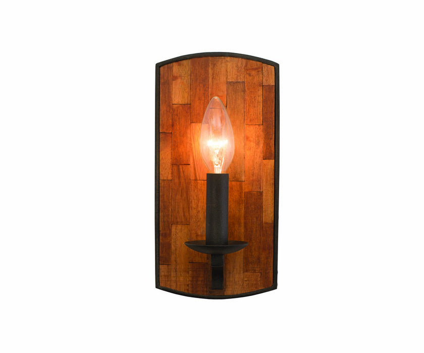 Kalco 505521BI One Light Wall Sconce, Black Iron