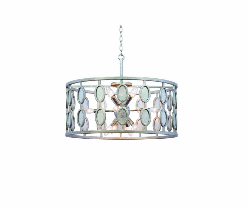 Kalco 506153VSL 12 Light Pendant, Vintage Silver Leaf
