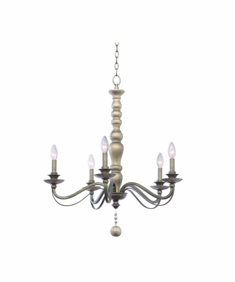 Kalco 506351DS Five Light Chandelier, Dune Silver