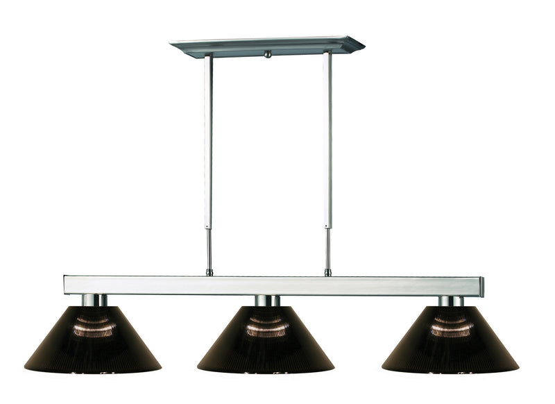 Z-Lite 152BN-ARS Three Light Billiard, Brushed Nickel