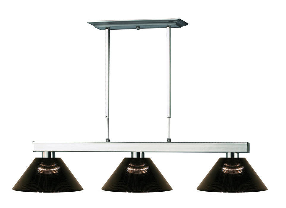 Z-Lite 152BN-ARS Three Light Billiard, Brushed Nickel