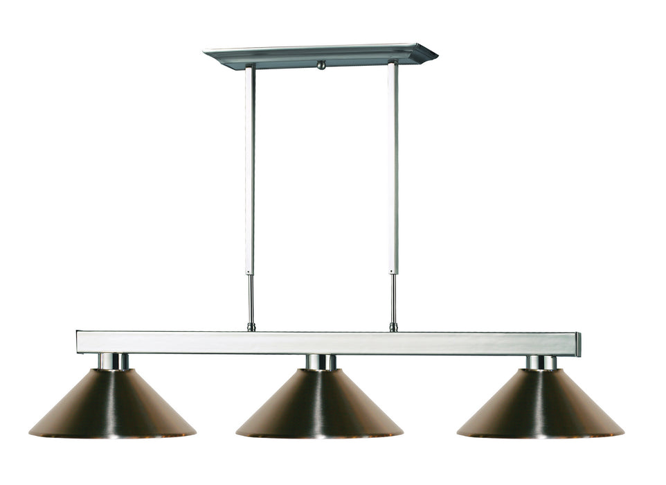 Z-Lite 152BN-MBN Three Light Billiard, Brushed Nickel
