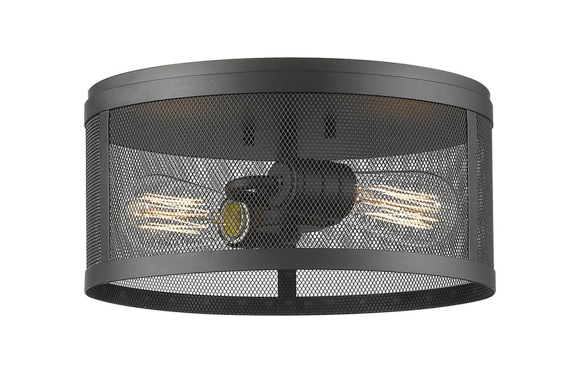 Z-Lite 331F12-BRZ Two Light Flush Mount, Bronze