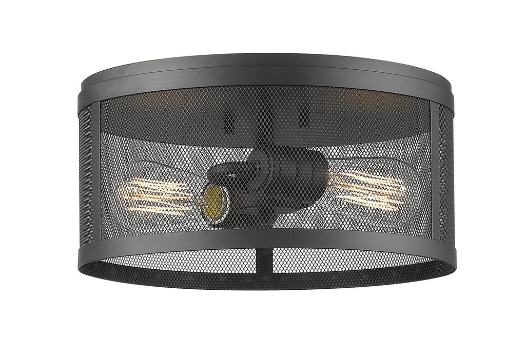 Z-Lite 331F12-BRZ Two Light Flush Mount, Bronze