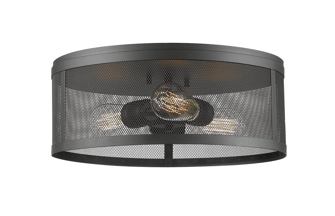 Z-Lite 331F14-BRZ Three Light Flush Mount, Bronze