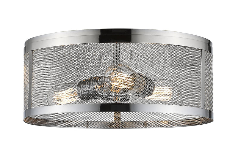 Z-Lite 331F14-CH Three Light Flush Mount, Chrome