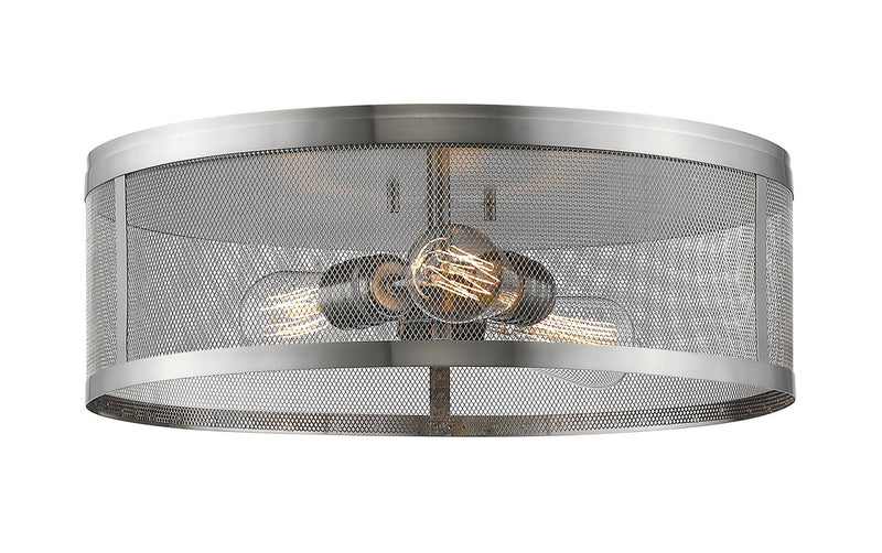 Z-Lite 331F18-BN Three Light Flush Mount, Brushed Nickel