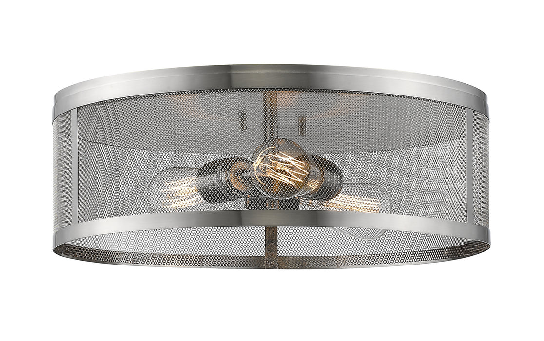 Z-Lite 331F18-BN Three Light Flush Mount, Brushed Nickel