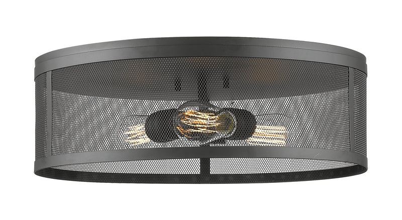 Z-Lite 331F18-BRZ Three Light Flush Mount, Bronze