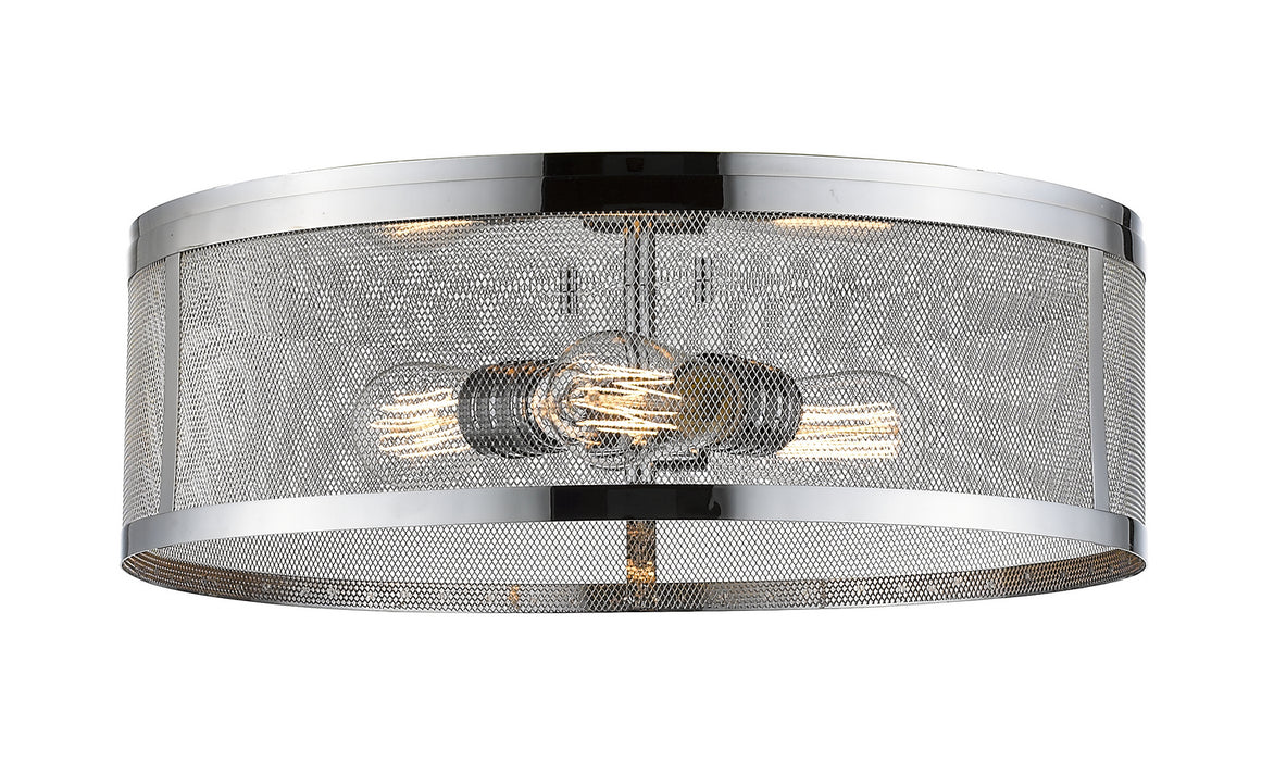 Z-Lite 331F18-CH Three Light Flush Mount, Chrome