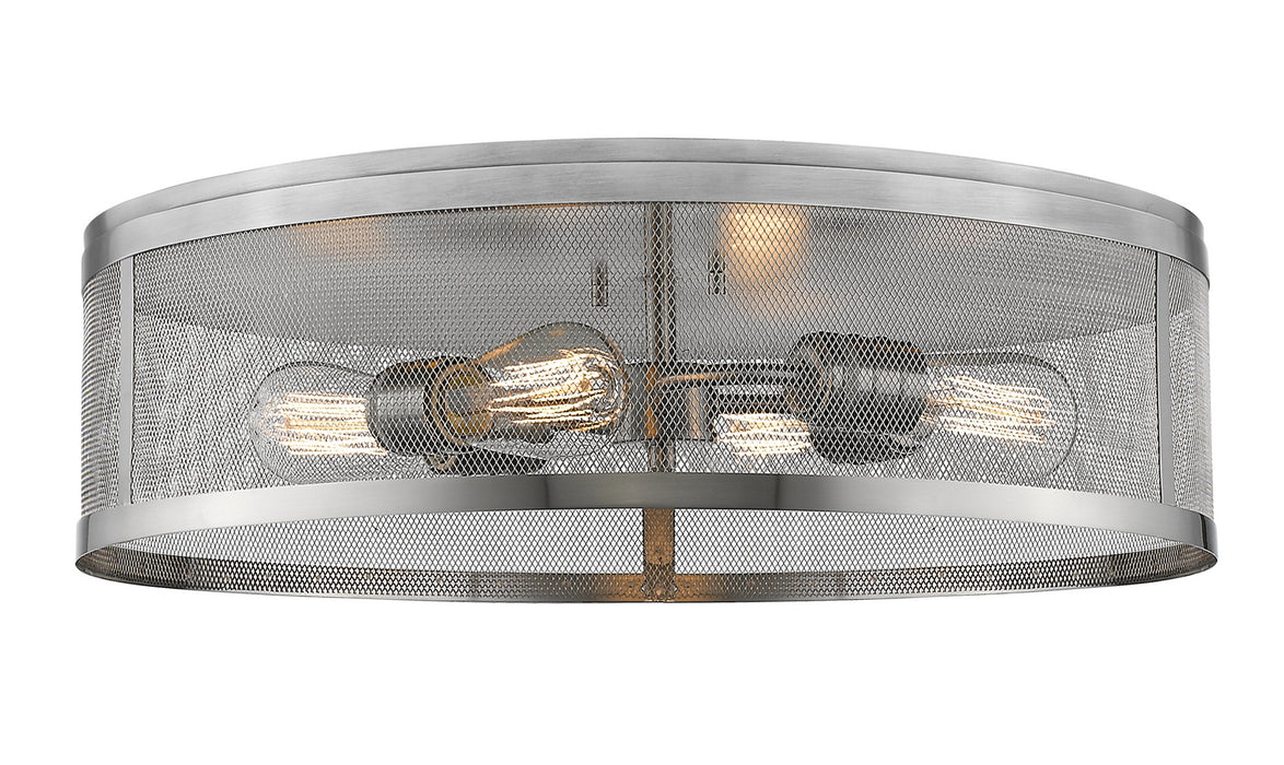 Z-Lite 331F21-BN Four Light Flush Mount, Brushed Nickel