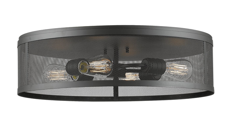 Z-Lite 331F21-BRZ Four Light Flush Mount, Bronze