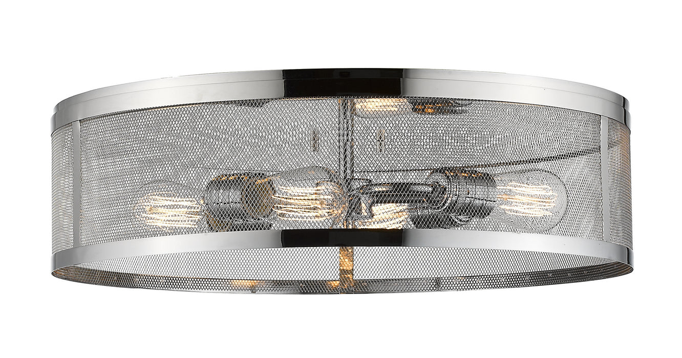 Z-Lite 331F21-CH Four Light Flush Mount, Chrome