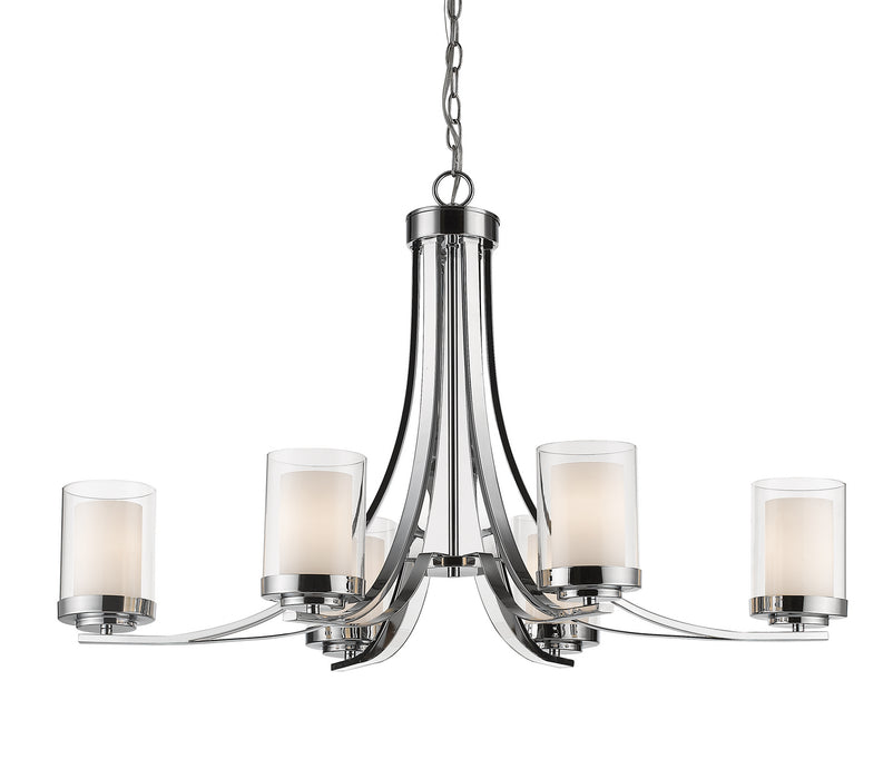 Z-Lite 426-6-CH Six Light Chandelier, Chrome