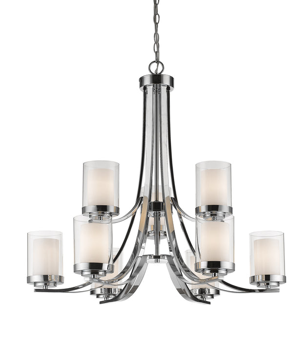 Z-Lite 426-9-CH Nine Light Chandelier, Chrome