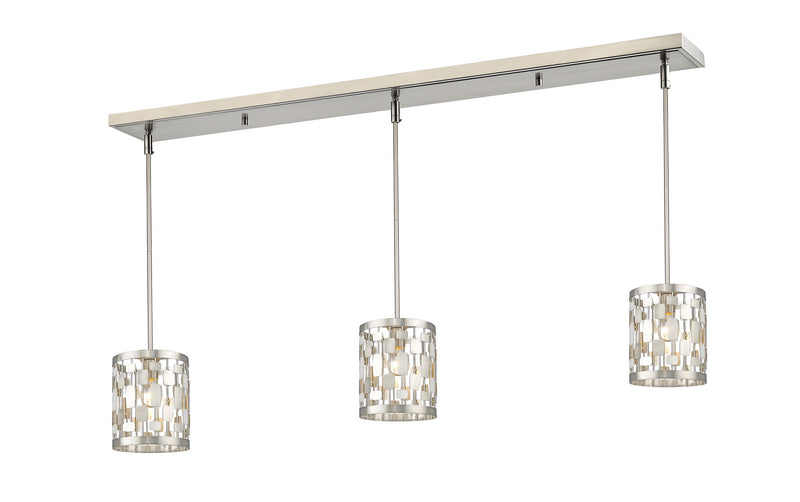 Z-Lite 430MP-3BN One Light Linear Chandelier, Brushed Nickel