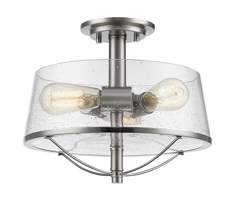 Z-Lite 444SF-BN Three Light Semi Flush Mount, Brushed Nickel