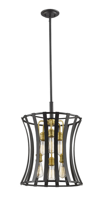 Z-Lite 446-18BZGD Six Light Pendant, Bronze Gold