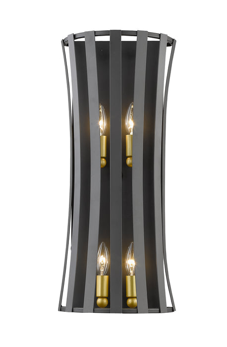 Z-Lite 446-4S-BZGD Four Light Wall Sconce, Bronze Gold