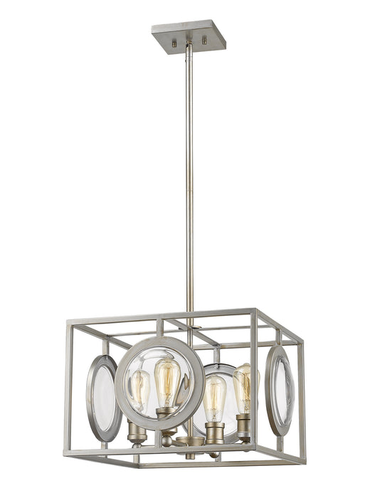 Z-Lite 448-16AS Four Light Pendant, Antique Silver