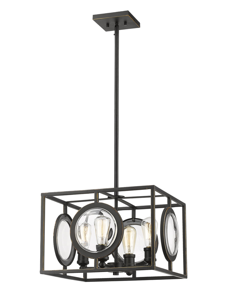 Z-Lite 448-16OB Four Light Pendant, Olde Bronze