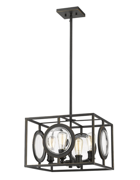 Z-Lite 448-16OB Four Light Pendant, Olde Bronze