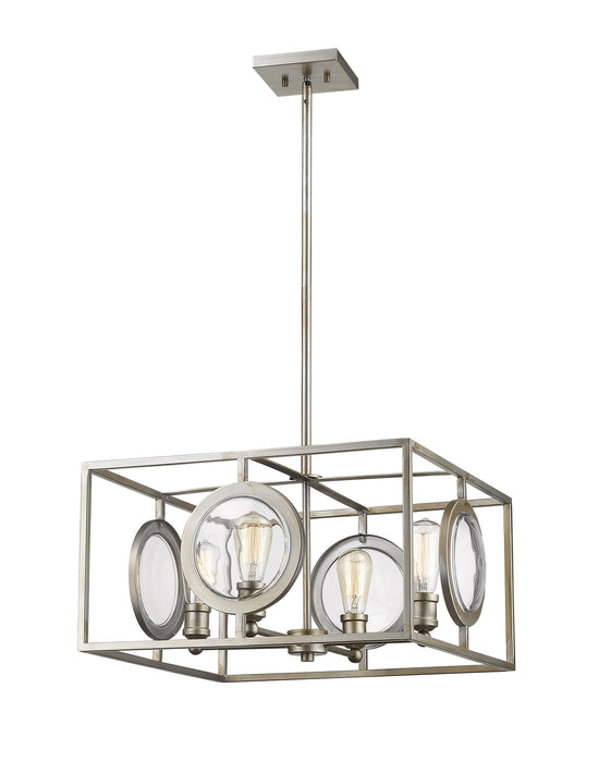 Z-Lite 448-20AS Four Light Chandelier, Antique Silver