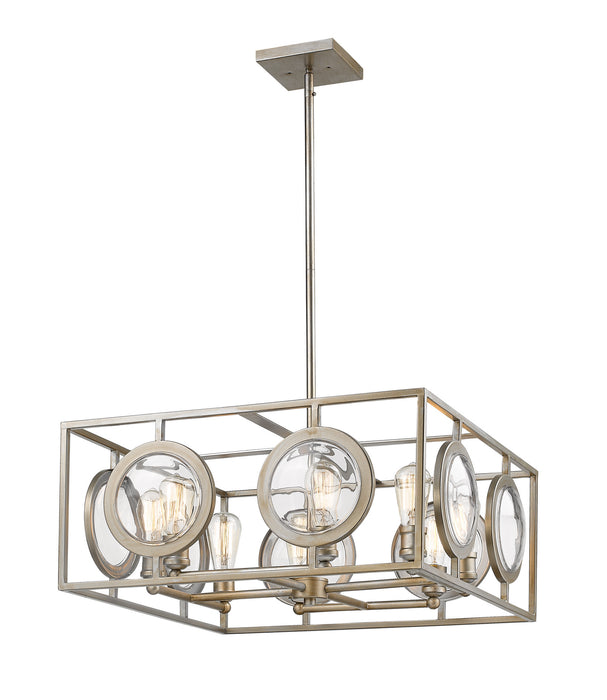 Z-Lite 448-24AS Eight Light Chandelier, Antique Silver
