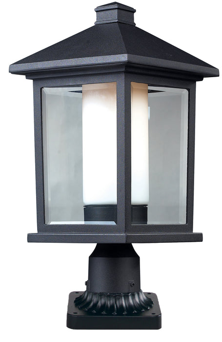 Z-Lite 523PHB-PM One Light Outdoor Pier Mounted Fixture, Black