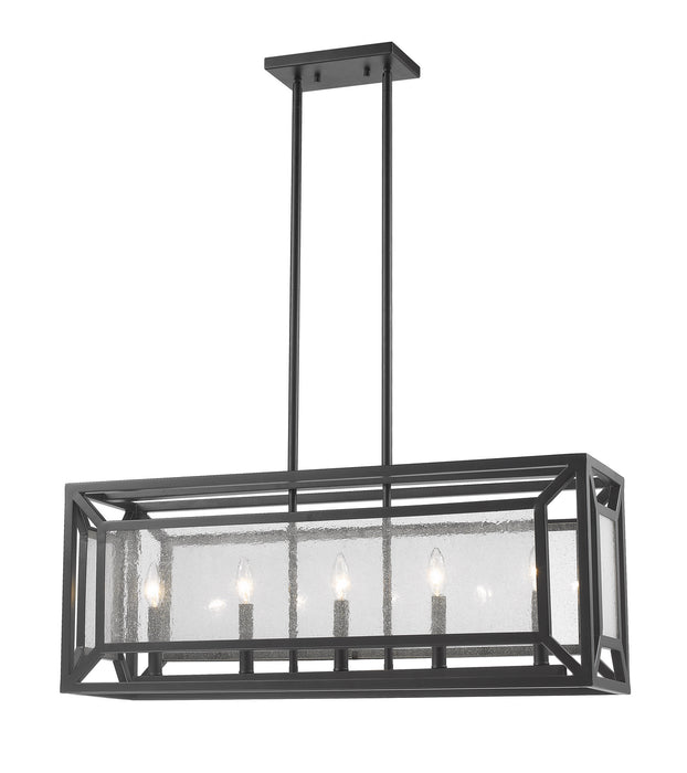 Z-Lite 6005-33BRZ Five Light Linear Chandelier, Bronze