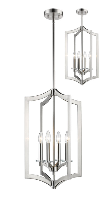 Z-Lite 6008-4BN Four Light Chandelier, Brushed Nickel