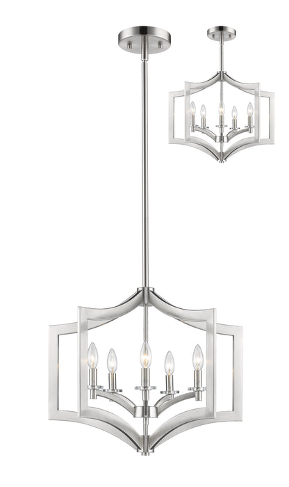 Z-Lite 6008-5BN Five Light Chandelier, Brushed Nickel