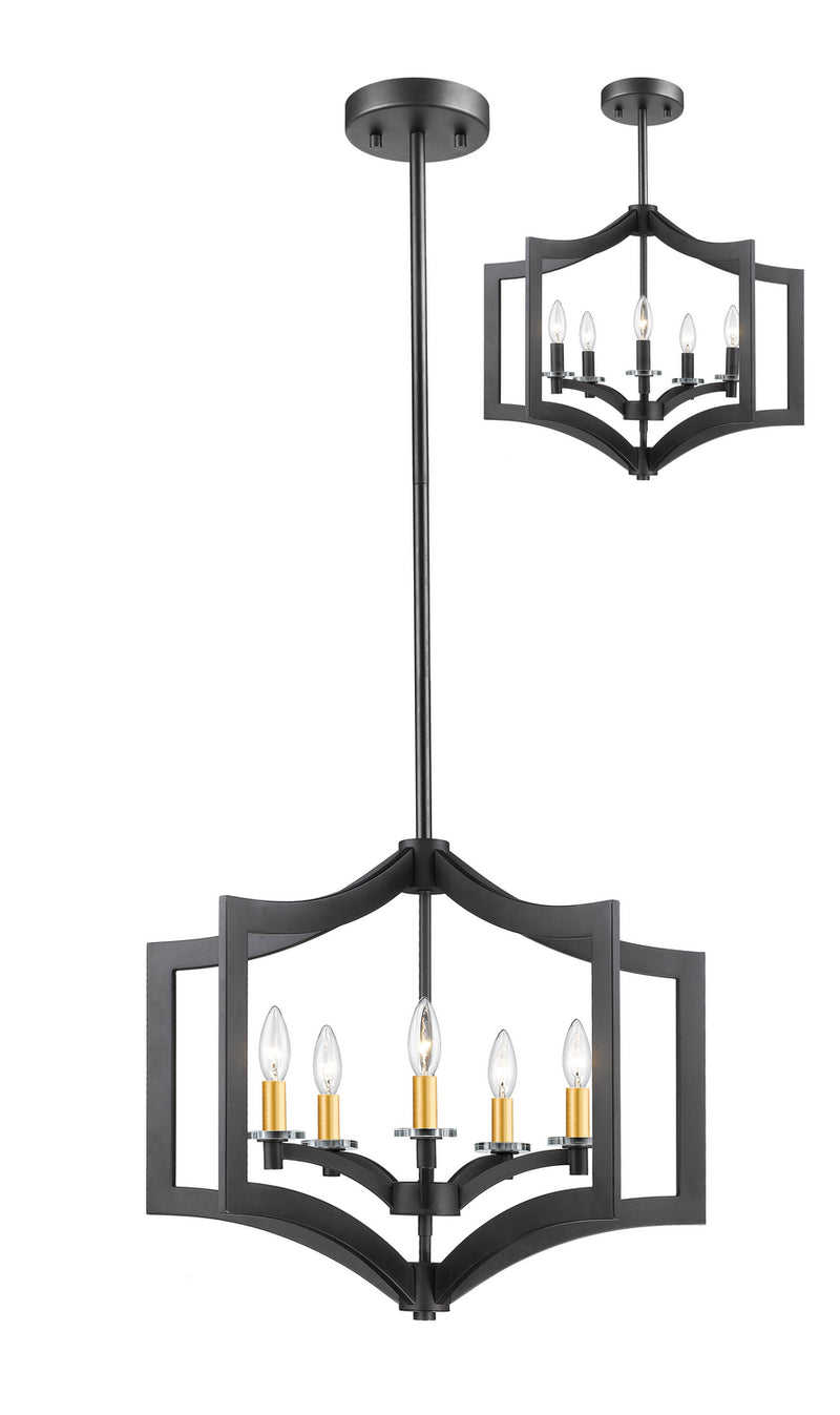 Z-Lite 6008-5BRZ Five Light Chandelier, Bronze