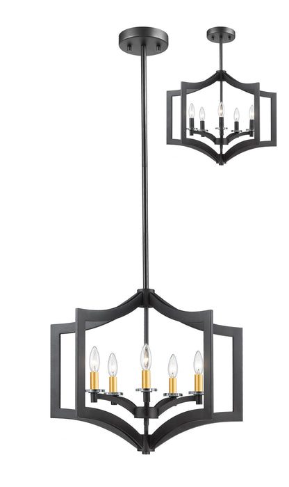 Z-Lite 6008-5BRZ Five Light Chandelier, Bronze
