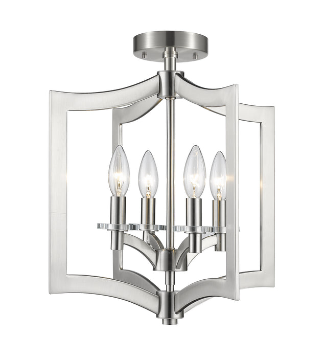 Z-Lite 6008SFC-BN Four Light Semi Flush Mount, Brushed Nickel