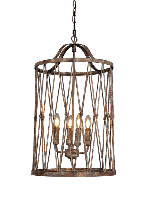 Terracotta Designs H6221-4 Four Light Chandelier, Washed Rustic Gold